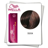 Vopsea Demi-permanenta - Wella Professionals Color Touch Plus nuanta 55/04 rosu saten deschis intens